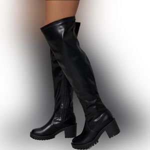 Black Over the Knee Boots, size 8